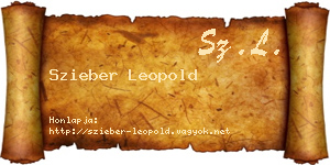 Szieber Leopold névjegykártya